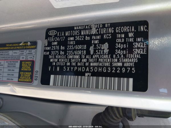 2017 KIA SORENTO 3.3L EX