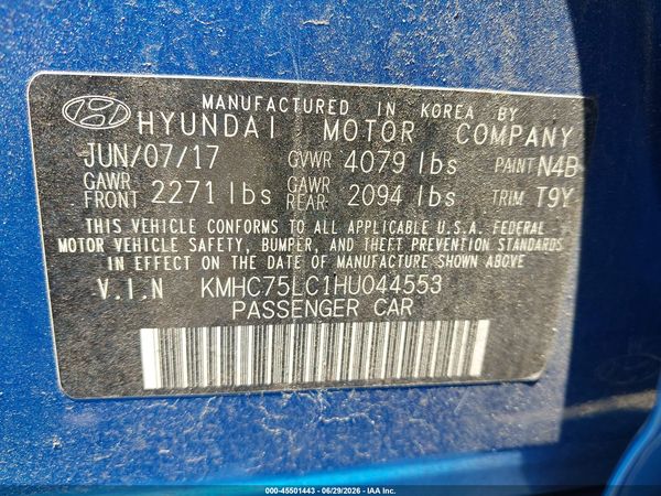 2017 HYUNDAI IONIQ HYBRID SEL
