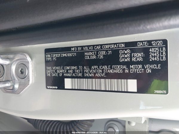 2021 VOLVO S60 T5 MOMENTUM