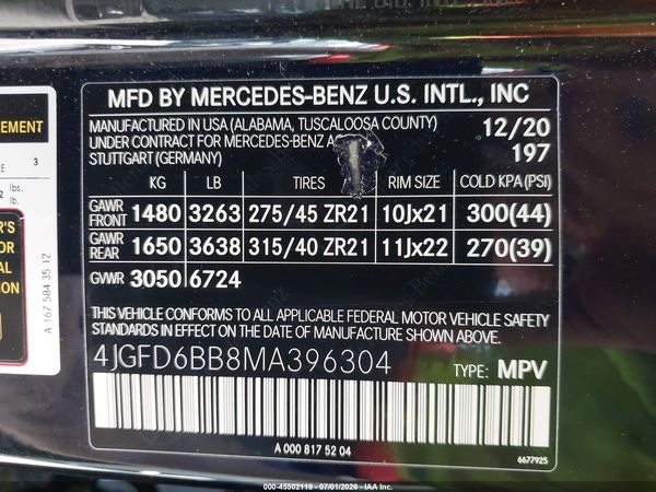 2021 MERCEDES-BENZ AMG GLE 53 COUPE 4MATIC