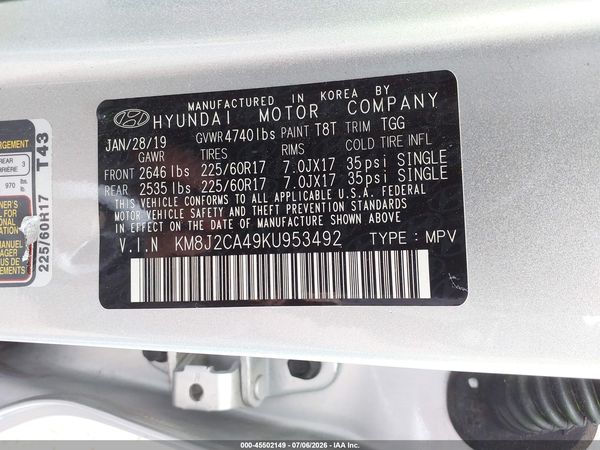2019 HYUNDAI TUCSON SE