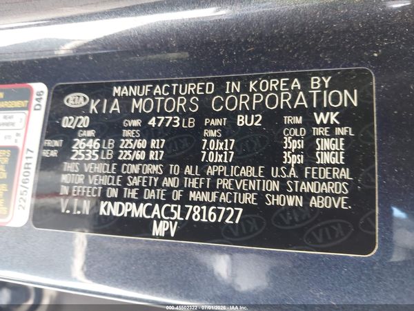 2020 KIA SPORTAGE LX