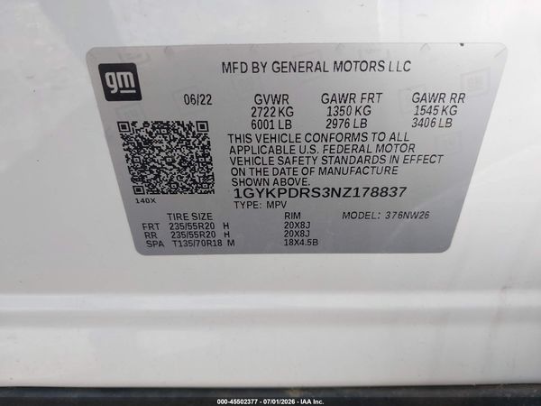 2022 CADILLAC XT6 AWD PREMIUM LUXURY