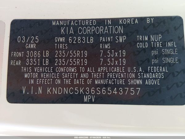 2025 KIA CARNIVAL MPV EX