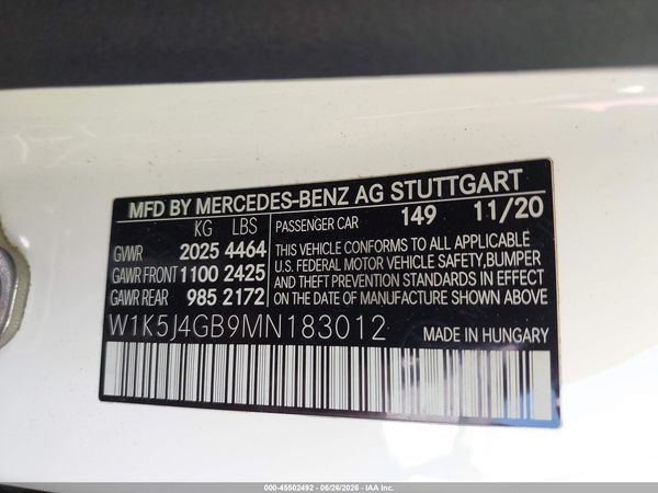 2021 MERCEDES-BENZ CLA 250 CLA250