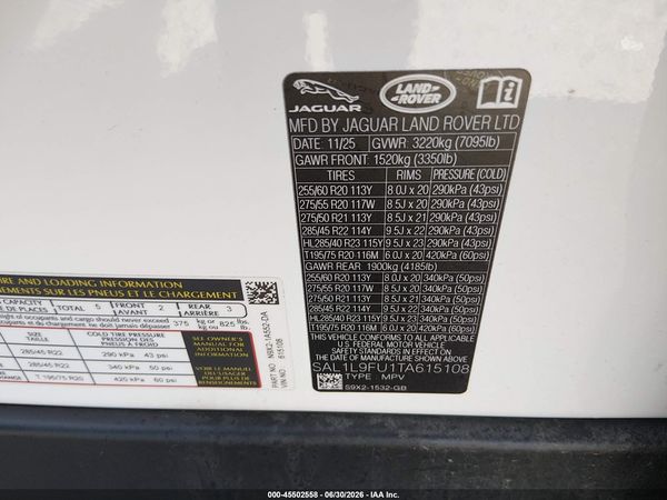2026 LAND ROVER RANGE ROVER SPORT P400 DYNAMIC SE