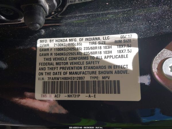 2017 HONDA CR-V EX-L/EX-L NAVI