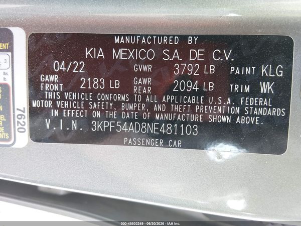 2022 KIA FORTE GT-LINE