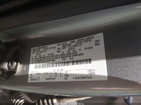 2020 FORD F-150 XL