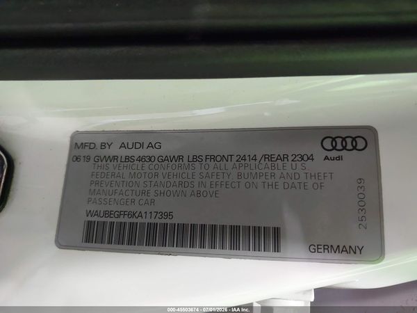 2019 AUDI A3 45 PREMIUM