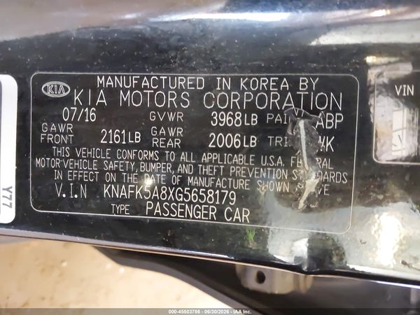 2016 KIA FORTE LX