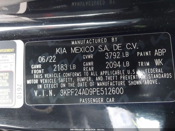 2023 KIA FORTE LXS