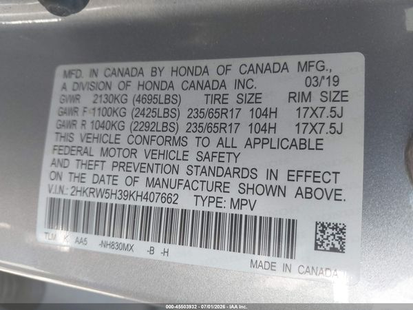 2019 HONDA CR-V LX