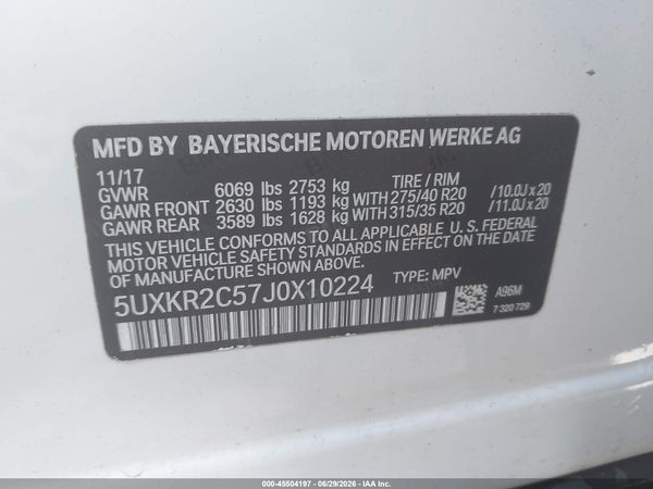 2018 BMW X5 SDRIVE35I — I9