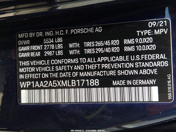 2021 PORSCHE MACAN Base