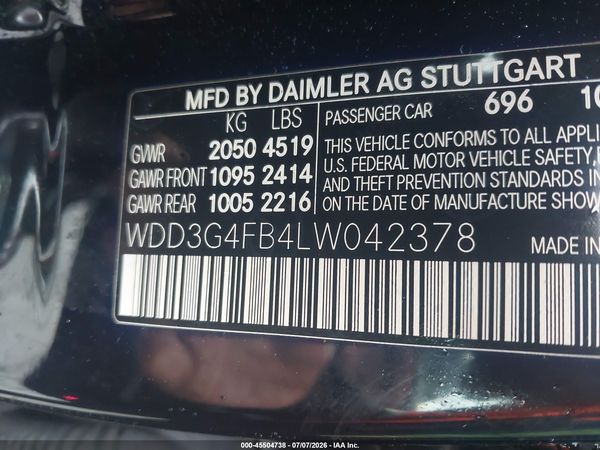 2020 MERCEDES-BENZ A 220 4MATIC