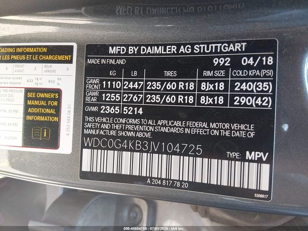 2018 MERCEDES-BENZ GLC 300 4MATIC
