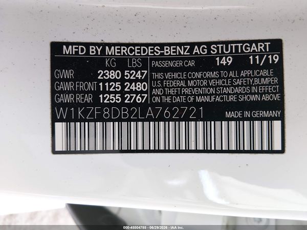 2020 MERCEDES-BENZ E 350 E350