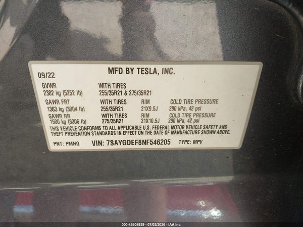 2022 TESLA MODEL Y