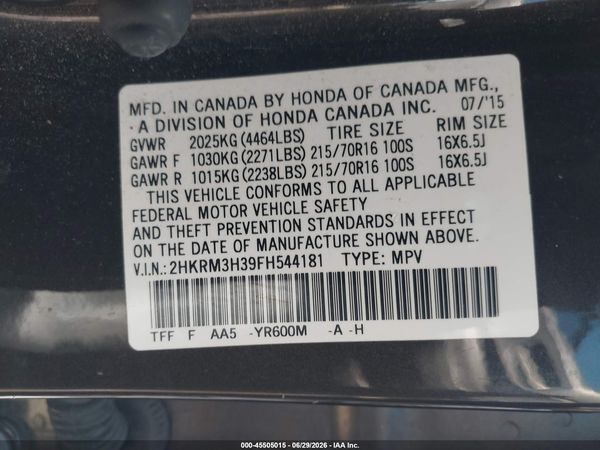 2015 HONDA CR-V LX