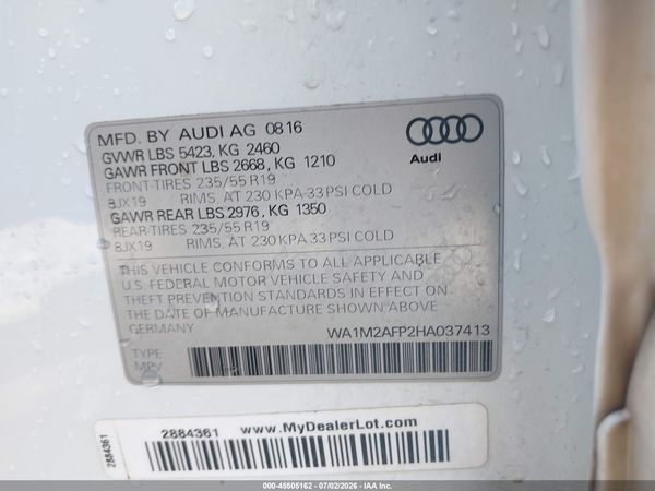 2017 AUDI Q5 2.0T PREMIUM