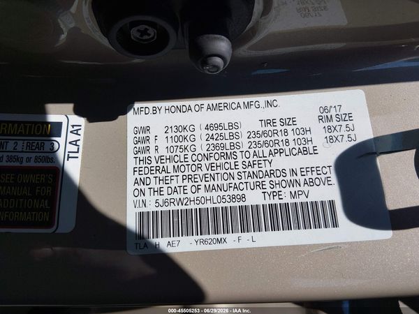 2017 HONDA CR-V EX