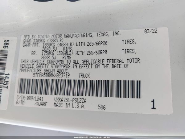 2022 TOYOTA TUNDRA 1794 EDITION