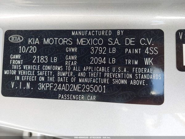 2021 KIA FORTE LXS