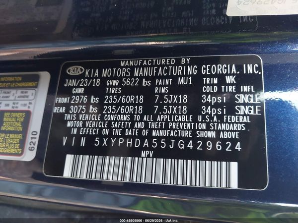 2018 KIA SORENTO 3.3L EX
