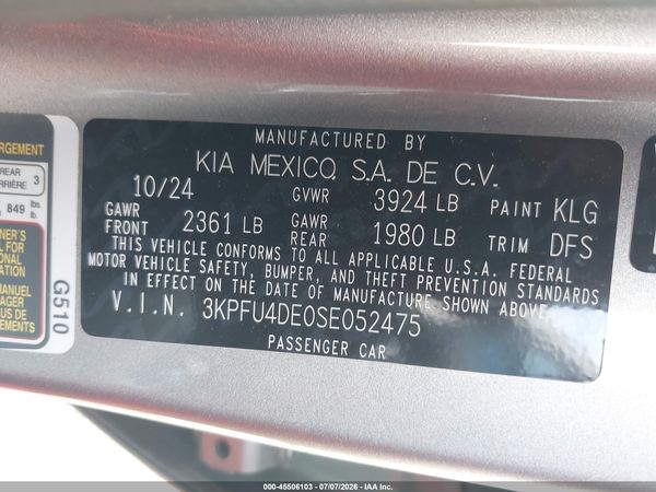 2025 KIA K4 EX