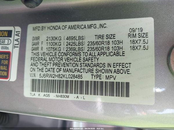 2019 HONDA CR-V EX-L