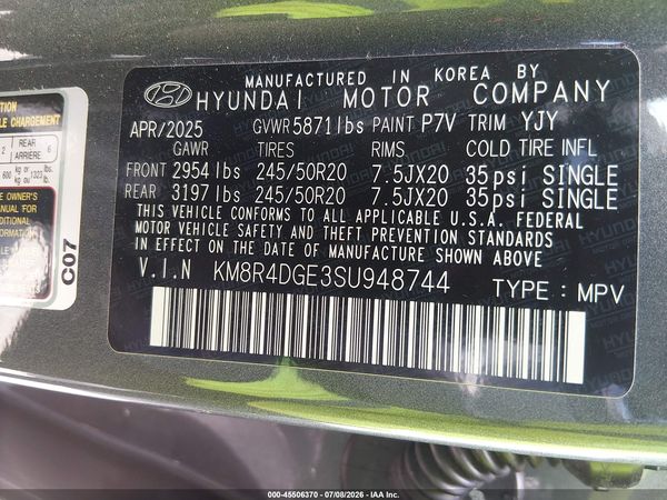 2025 HYUNDAI PALISADE SEL PREMIUM 8P