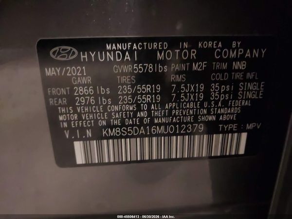 2021 HYUNDAI SANTA FE HYBRID LIMITED