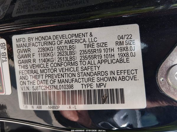 2022 ACURA RDX STANDARD