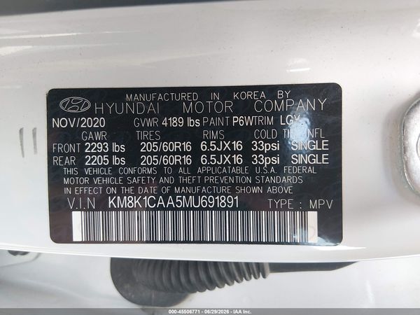 2021 HYUNDAI KONA SE
