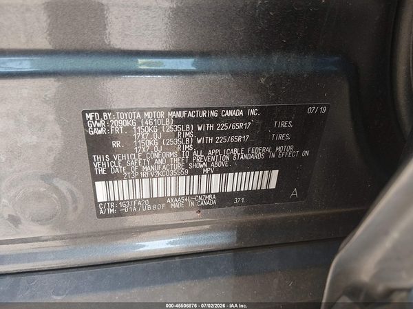 2019 TOYOTA RAV4 XLE