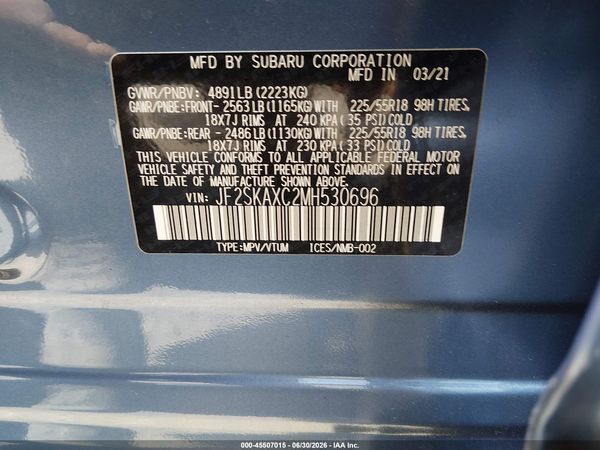 2021 SUBARU FORESTER TOURING