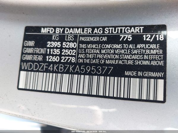 2019 MERCEDES-BENZ E 300 4MATIC