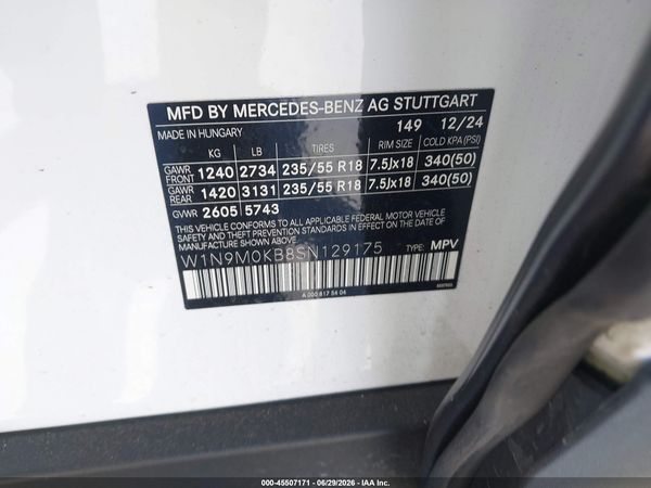 2025 MERCEDES-BENZ EQB 300 SUV 4MATIC