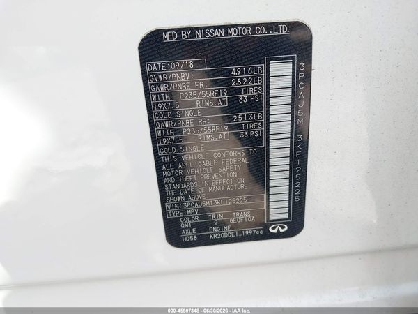2019 INFINITI QX50 LUXE