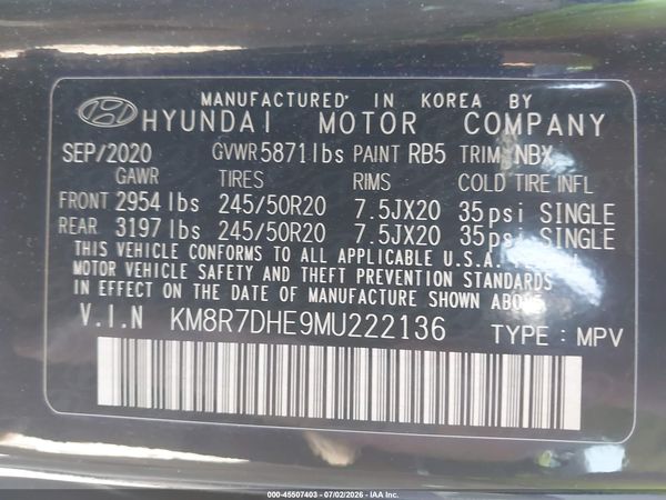 2021 HYUNDAI PALISADE CALLIGRAPHY