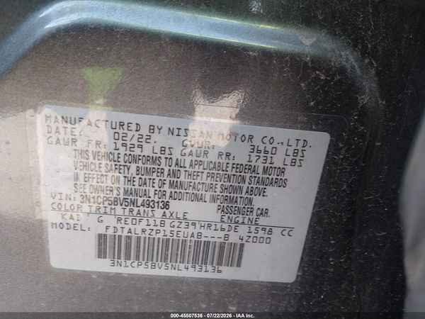 2022 NISSAN KICKS S XTRONIC CVT