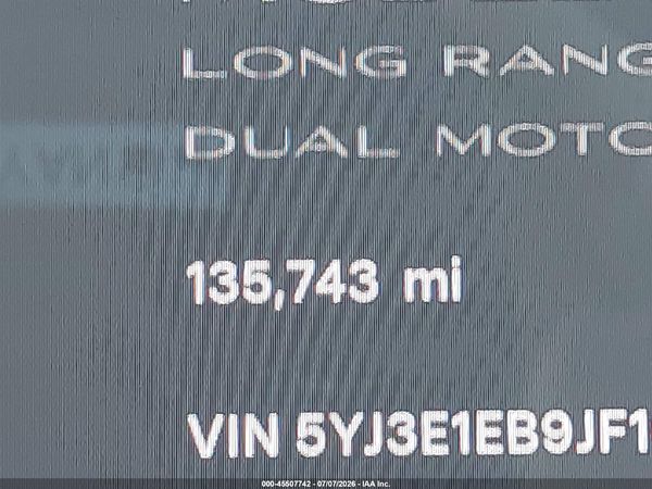 2018 TESLA MODEL 3 LONG RANGE/PERFORMANCE