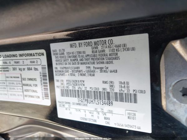 2020 FORD MUSTANG ECOBOOST PREMIUM