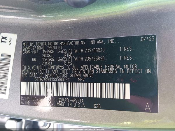 2025 TOYOTA HIGHLANDER PLATINUM