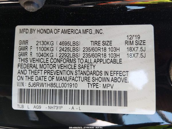 2020 HONDA CR-V 2WD EX-L
