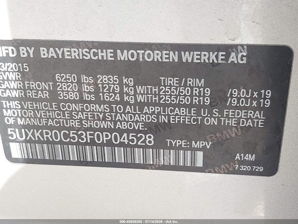 2015 BMW X5 XDRIVE35I