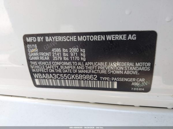 2016 BMW 320I XDRIVE