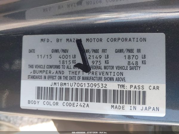 2016 MAZDA MAZDA3 I SPORT