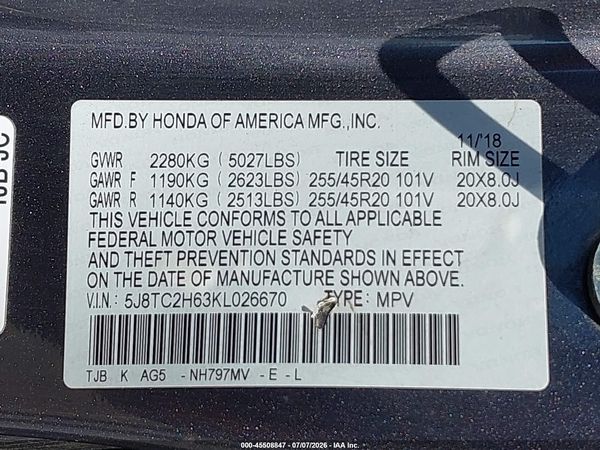 2019 ACURA RDX A-SPEC PACKAGE